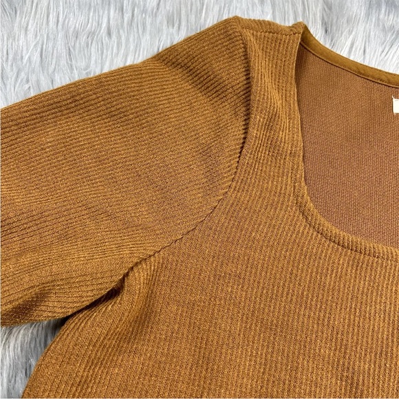 Madewell Ottoman Ribbed Square Neck Top Dried Cedar Size M - Picture 8 of 9